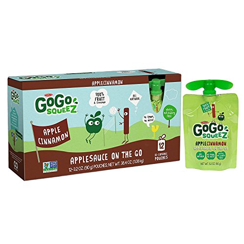 GoGo squeeZ Applesauce on the Go, Apple Cinnamon, 3.2 Ounce Portable BPA-Free Pouches, Gluten-Free, 12 Total Pouches, Only $5.68, fre eshipping after usingＳＳ