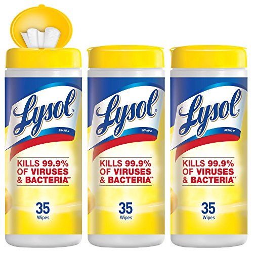 Lysol 柠檬味消毒湿纸巾，35张/桶，共3桶，原价$6.43，现仅售$5.27