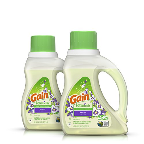 Gain Botanicals Plant Based Laundry Detergent, White Tea & Lavender, 50 Loads, 80 Ounces 2 Count (Packaging May Vary), Only $10.34, free shipping after clipping coupon and using SS