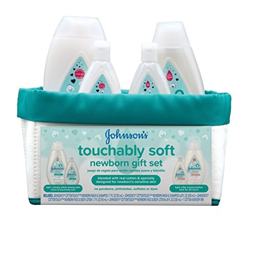 史低價！ Johnson』s 強生 Touchably Soft 新生兒寶寶洗護用品5件套，原價$13.49，現僅售$9.99
