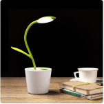 iEGrow Flexible USB Touch LED Desk Lamp with 3-Level Dimmer and Plant Pencil Holder(Dark Green) $9.99