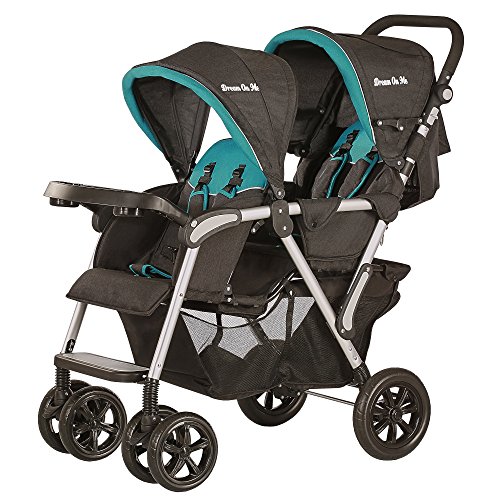 Dream On Me Villa Tandem Stroller, Black and Sapphire Blue, Only $129.99, free shipping
