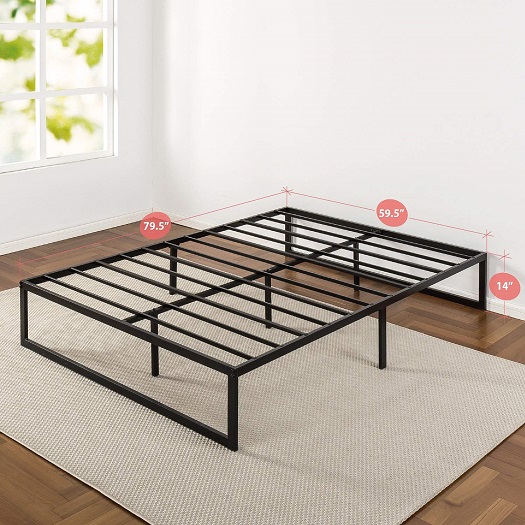 Zinus Abel 14 Inch Metal Platform Bed Frame with Steel Slat Support, Mattress Foundation, Queen, Only $67.25, free shipping