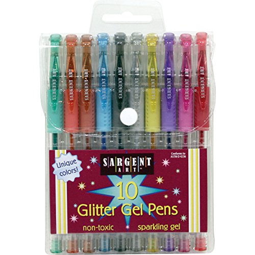 Sargent Art 22-1501 10-Count Glitter Gel Pens, Only $4.00, free shipping