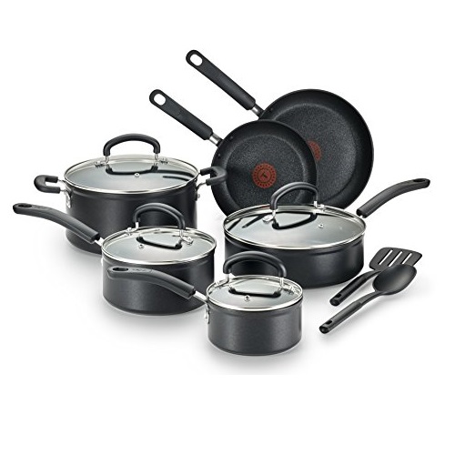 T-fal C561SC Titanium Advanced Nonstick Thermo-Spot Heat Indicator Dishwasher Safe Cookware Set, 12-Piece, Black, Only $76.78, free shipping