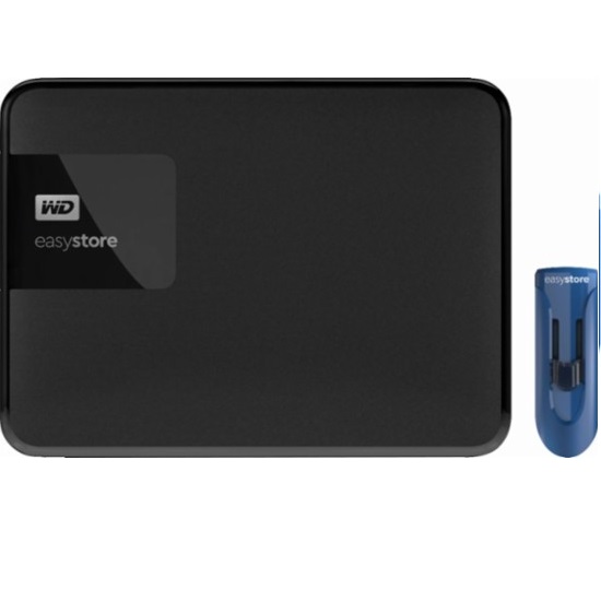 WD - Easystore 4TB External USB 3.0 Portable Hard Drive with 32GB Easystore USB Flash Drive - Black, WDBKUZ0040BBK-WE32, only $89.99, free shipping