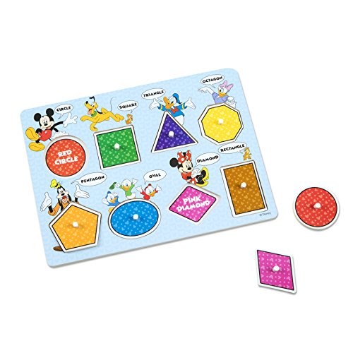 Melissa & Doug Disney Mickey Mouse Shapes and Colors Wooden Peg Puzzle (8 pcs), Only $7.99