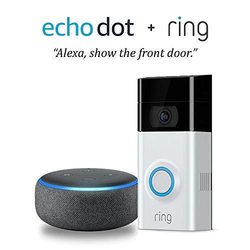 Echo Dot (3rd Gen) - Charcoal Fabric Bundle with Ring Video Doorbell 2 $159.00