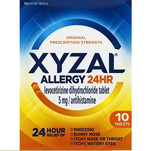 Xyzal Allergy 24 Hour, Allergy Tablet, 10 Count, All Day and Night Relief from Allergy Symptoms, Only $7.56, free shipping after using SS