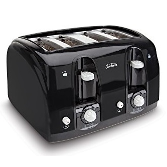 Sunbeam Wide Slot 4-Slice Toaster, Black (003911-100-000), Only $19.99