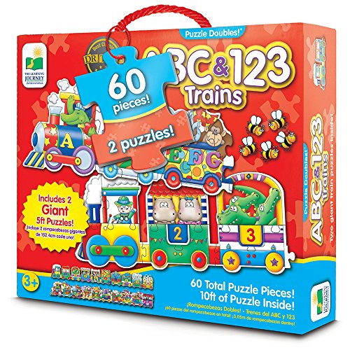 The Learning Journey: Puzzle Doubles - Giant ABC & 123 Train Floor Puzzles - Two Puzzles in One, Only $14.99