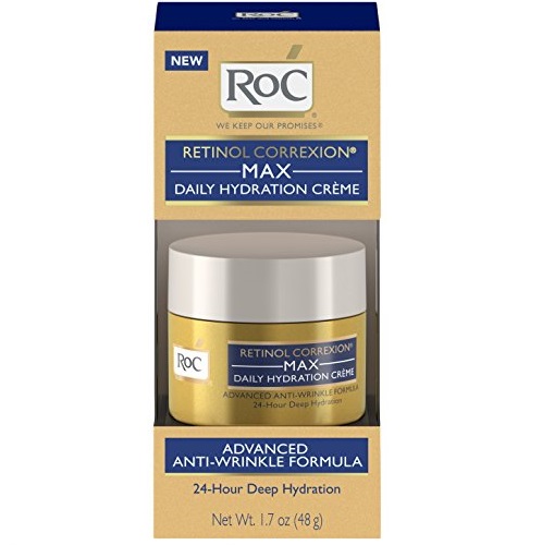 RoC Retinol Correxion Max Daily Hydration Anti-Aging Crème for 24-Hour Deep Hydration, Advanced Anti-Wrinkle Moisturizer Made with Retinol & Hyaluronic Acid, 1.7 oz, Only $13.06