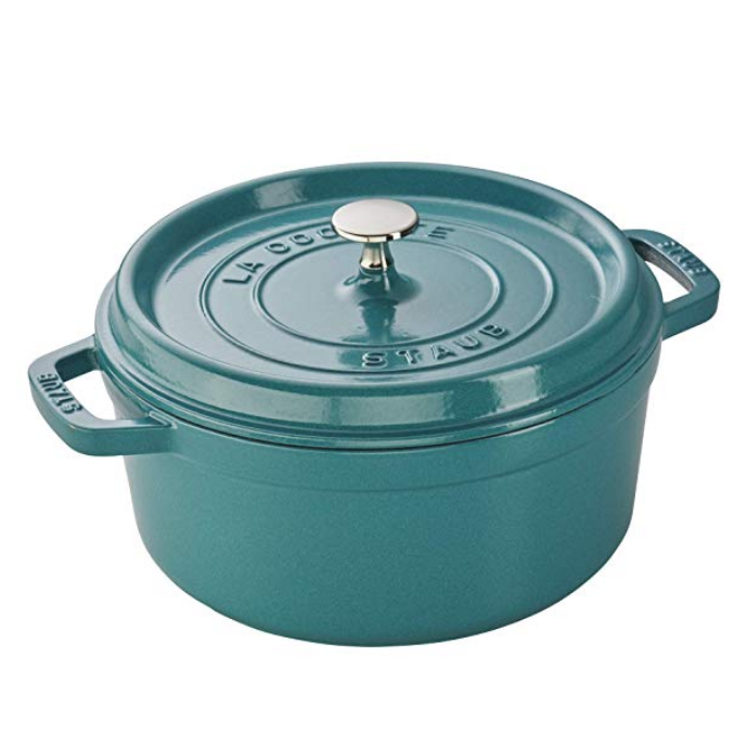 Staub Cast Iron 4-qt Round Cocotte - Turquoise$99.94，free shipping