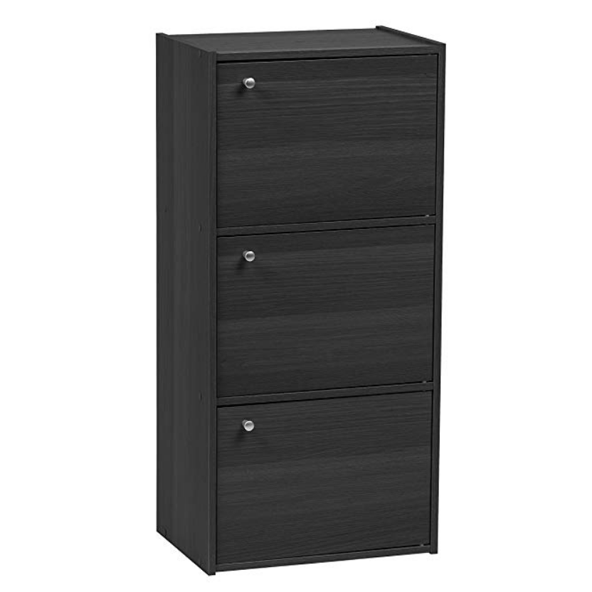 IRIS 3-Door Wood Storage Shelf, Black $27.99，free shipping