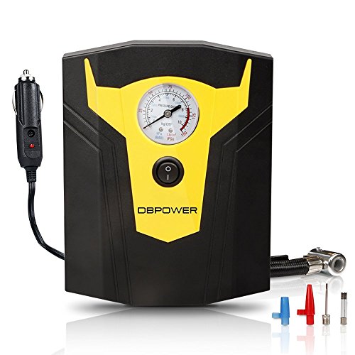 DBPOWER 12V DC Portable Electric Auto Air Compressor Pump to 150 PSI, Tire Inflator with Gauge, 3 High-air Flow Nozzles & Adaptors only $13.29 with coupon