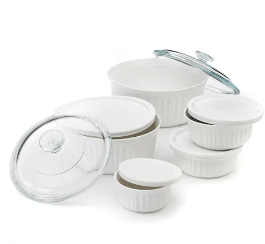 Kohl's 現有Corningware 純白色炻瓷烤盤11件套，使用折扣碼和返現只售$15.49