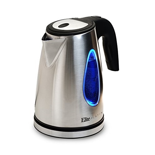 Maxi-Matic Elite Platinum EKT-1271 Ultimate 1.7 Liter Electric Water Tea Kettle – Stainless Steel Design, Handy Auto Shut-Off Function – Quickly Boil Water For Tea & More, Only $17.88