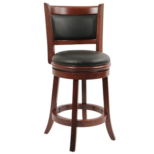 Boraam 49824 Augusta Counter Height Swivel Stool, 24-Inch, Cherry, Only $66.39, You Save $75.61(53%)