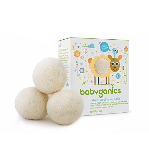 Babyganics 可重复使用纯羊毛烘干球，三个装，原价$24.99，现仅售$7.00，免运费