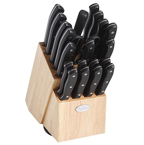 Oster 112070.22 Evansville 22 Piece Cutlery Set, Stainless Steel with Black Handles, Only  $38.79, free shipping