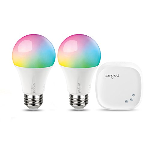 史低价！Sengled Element Color Plus 智能彩色灯泡 2个 + HUB 套装，原价$79.99，现仅售$59.62，免运费。