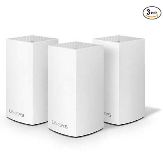 Linksys Velop AC1300 Dual-Band Whole Home WiFi Intelligent Mesh System, 3-pack, Easy Setup, Maximize Range and Speed for all your devices $129.99，free shipping