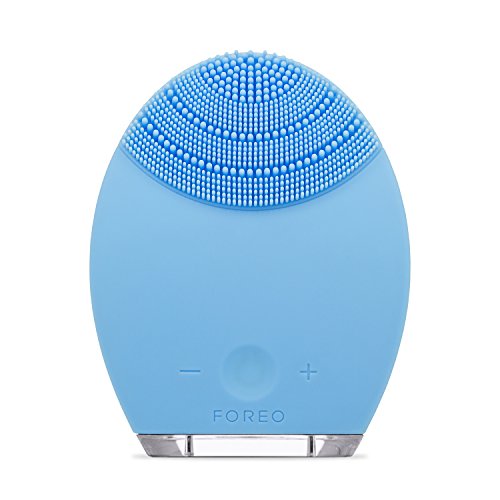 FOREO LUNA Face Exfoliator Brush and Silicone Cleansing Device for Combination Skin, Blue, Only $109.85, free shipping