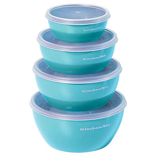 KitchenAid Prep Bowls with Lids, Set of 4, Aqua Sky, Only $7.49
