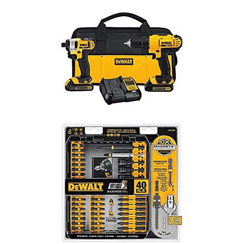 DEWALT DCK240C2 20v Lithium Drill Driver/Impact Combo Kit (1.3Ah) with FlexTorq Screw Driving Set, 40-Piece, Only$148.99, free shipping