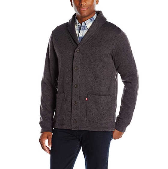Levi's Men's Rand Shaw Collar Fleece Sweater Cardigan $25.99，free shipping