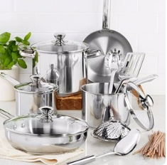 $24.99 Tools of the Trade 13-Pc. Cookware Sets in Stainless Steel or Nonstick