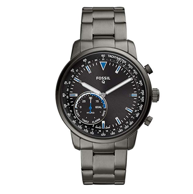 Fossil Men's Goodwin Stainless Steel Hybrid Smartwatch, Color: Smoke Grey (Model: FTW1174) only $115