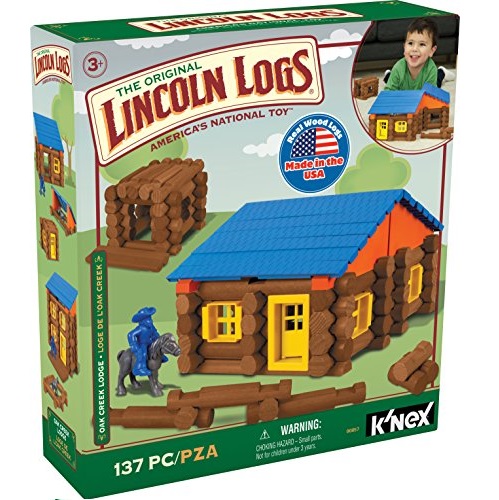 LINCOLN LOGS – Oak Creek Lodge – 137 Pieces – Ages 3+ Preschool Education Toy, Only $21.99