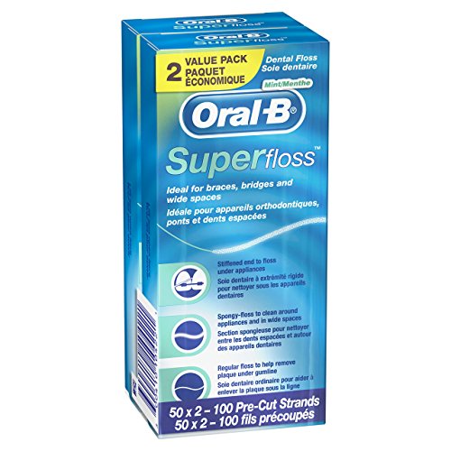 Oral-B Super Floss Pre-Cut Strands, Mint, 50 Count twin pack, Only $4.74