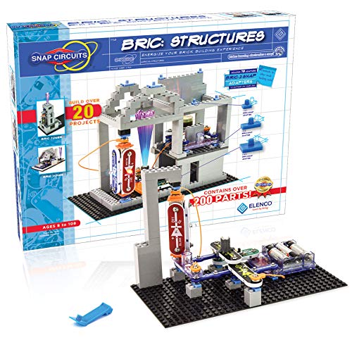 Snap Circuits BRIC: Structures ~ Brick and Electronics Exploration Kit | Over 20 STEM & Brick Projects | 4-Color Idea Book | 20 Snap Modules | 75 BRIC-2-SNAP Adapters , Only $24.20