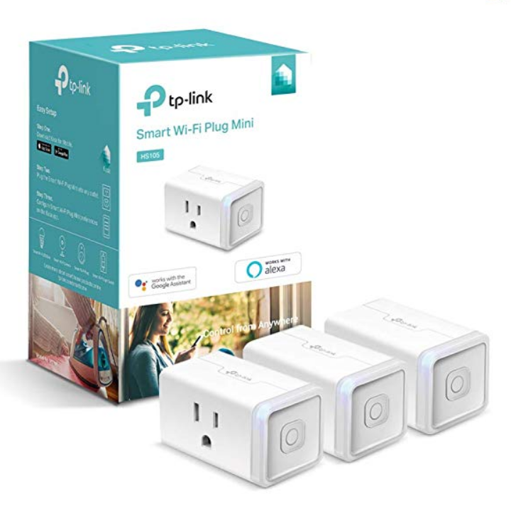 TP-LINK HS105P3 Kasa Smart Plug Mini, WiFi Enabled (3-Pack) Control Your Devices from Anywhere, No Hub Required, Compact Design, Works with Alexa and Google Assistant, White $29.99, free shipping