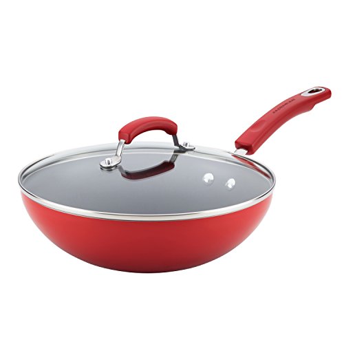 Rachael Ray 17649 Hard Enamel, Wok Stirfry Pan, Red Gradient, Only $24.49, You Save $25.50(51%)