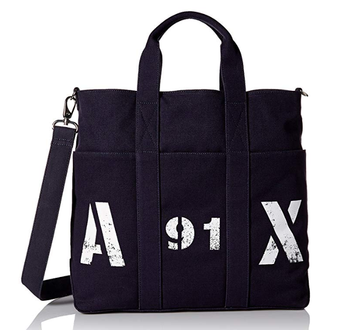 Armani Exchange Men's Printed Ax Logo Canvas Tote with Crossbody Strap only $54.77