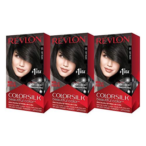 Revlon露华浓 ColorSilk 持久护发染发剂，黑色，3包，原价$20.50，现仅售$7.24，免运费。多色可选！