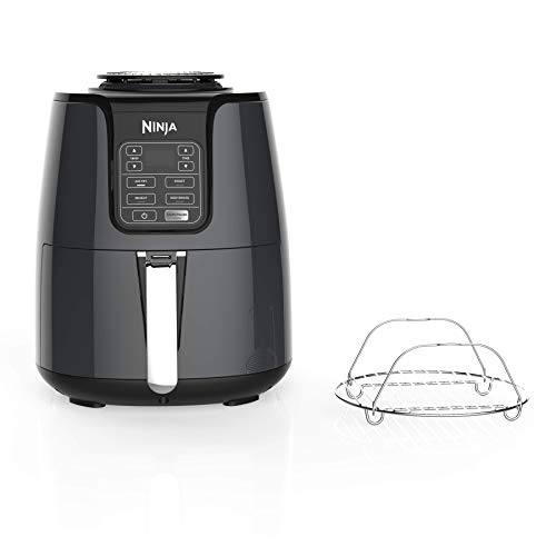 SharkNinja Ninja Air Fryer, 1550-Watt Programmable Base for Air Frying, Roasting, Reheating & Dehydrating with 4-Quart Ceramic Coated Basket (AF101), Black/Gray, Only $66.00, free shipping