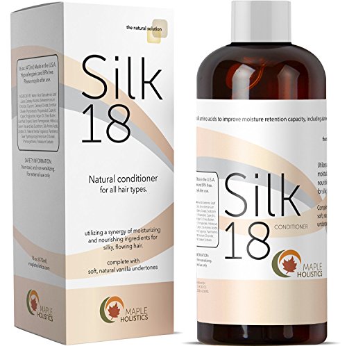 史低價！Maple Holistics Silk18 乾燥和受損發質准用天然護髮素， 16 oz，原價$36.99，現僅售$17.05，免運費