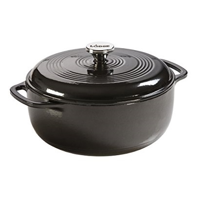 Lodge Manufacturing Company EC6D18 Enameled Dutch Oven, 6 qt, Midnight Chrome, Only $41.99