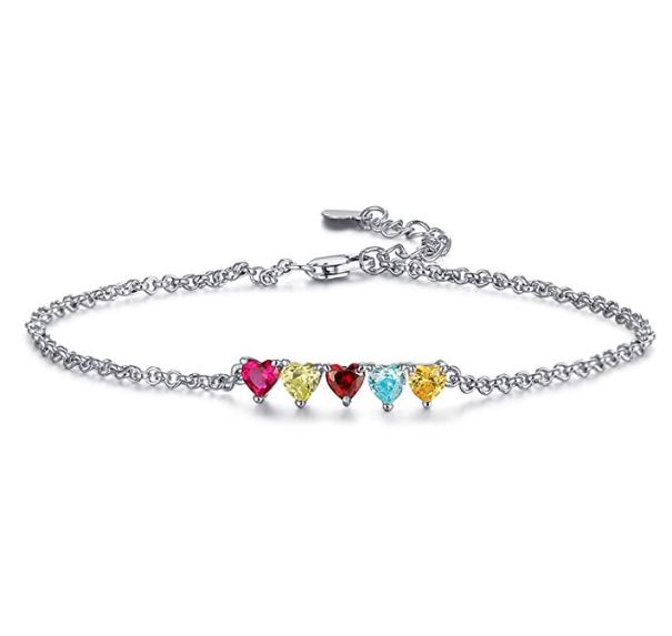 Christmas great gift! Caperci ♥Christmas Day Gifts♥ Sterling Silver 5 Birthstones Gemstone Bracelets for Women, 7'' only $10.40 with coupon