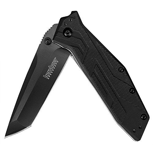 Kershaw Brawler (1990) Folding Pocket Knife with 3” Back-Oxide Finished High-Performance 8Cr13MoV Steel Blade; Black Glass-Filled Nylon Handle Scales ; 3.9 oz., Only $23.39