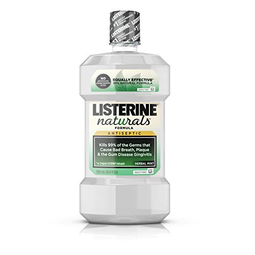Listerine Naturals Antiseptic Mouthwash, Fluoride-Free Oral Care To Prevent Bad Breath, Plaque Build-Up and Gingivitis Gum Disease, Herbal Mint, 500 mL, Only $4.34