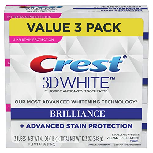 Crest Toothpaste 3D White Brilliance Vibrant Peppermint, 4.1oz (Pack of 3) , Only $9.66