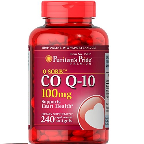 Puritans Pride QSORB CoQ10 100 mg Supports Heart Health** Important for Statin Medication Users 240 Rapid Release Softgels, Only $16.21, free shipping