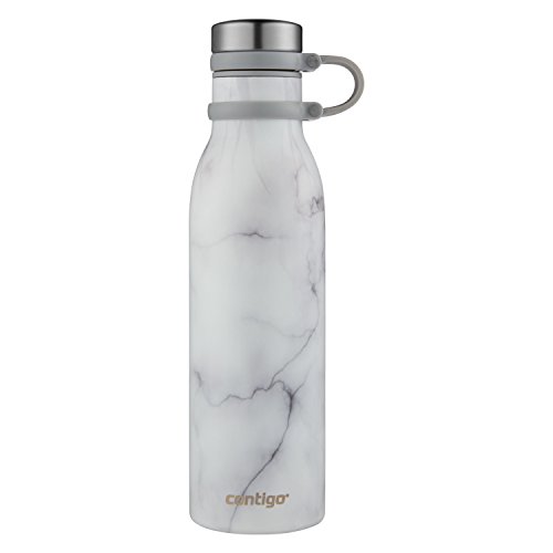 Contigo Couture Vacuum-Insulated Stainless Steel Water Bottle, 20 oz, White Marble, Only $11.19, free  shipping