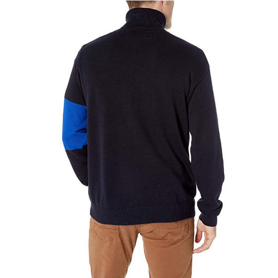 Calvin Klein 男士高翻领logo时尚毛衣，原价$98.00，现仅售$49.00，免运费，多码可选！