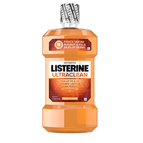 Listerine Ultraclean Oral Care Antiseptic Mouthwash with Everfresh Technology to Help Fight Bad Breath, Gingivitis, Plaque and Tartar, Fresh Citrus, 1 l, Only $5.84, You Save $1.95(25%)